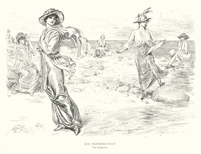Nasze niezbadane wybrzeże, bardzo niebezpieczne (litografia) autorstwa Charles Dana Gibson