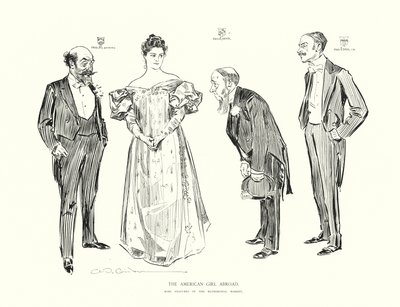 Amerykańska dziewczyna za granicą (litografia) autorstwa Charles Dana Gibson