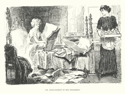Ogłoszenie zaręczyn (litografia) autorstwa Charles Dana Gibson