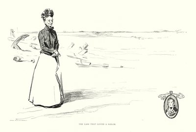 Dziewczyna, która pokochała marynarza (litografia) autorstwa Charles Dana Gibson