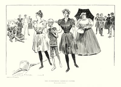 Przepracowany amerykański ojciec (litografia) autorstwa Charles Dana Gibson