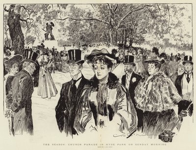 Sezon, Parada kościelna w Hyde Parku w niedzielę rano autorstwa Charles Dana Gibson