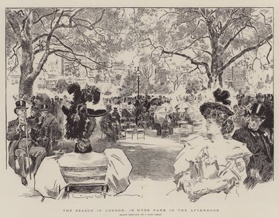 Sezon w Londynie, po południu w Hyde Parku autorstwa Charles Dana Gibson