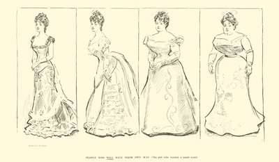 Dziewczyna, która chciała mieć małą talię (lito) autorstwa Charles Dana Gibson