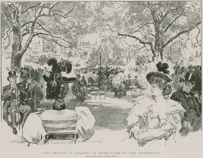 Sezon w Hyde Parku w Londynie po południu (grawerowanie) autorstwa Charles Dana Gibson