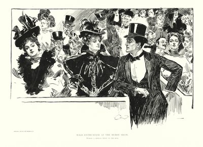 Dziki entuzjazm na pokazie koni (litografia) autorstwa Charles Dana Gibson