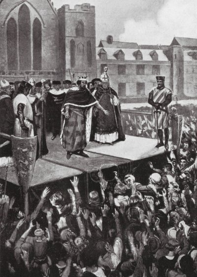 Edward I zwracający się do poddanych autorstwa Charles Daniel Ward