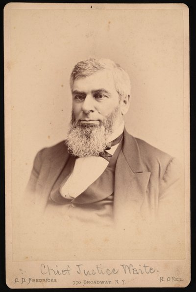 Portret Morrisona Remicka Motta Waite’a 1816-1888, przed 1888 r. autorstwa Charles De Forest Fredricks