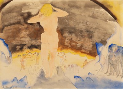Pierwsze spojrzenie hrabiego Muffata na Nanę w teatrze autorstwa Charles Demuth