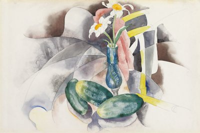 Kwiaty i ogórki, ok. 1924 (akwarela i ołówek na papierze) autorstwa Charles Demuth