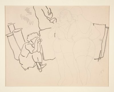 Cztery postacie na plaży, prawdopodobnie w Provincetown autorstwa Charles Demuth