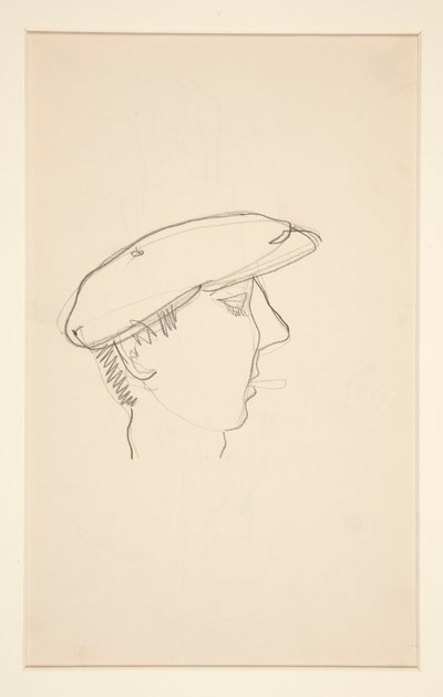 Głowa palącego człowieka (rekto); Kobieta z parasolem (verso) autorstwa Charles Demuth