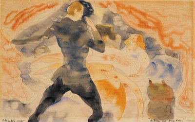 Honore de Balzacs Dziewczyna o Złotych Oczach, 1916 (toaleta i ołówek na papierze) autorstwa Charles Demuth