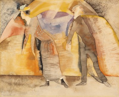 W wodewilu: Kobieta i mężczyzna na scenie autorstwa Charles Demuth