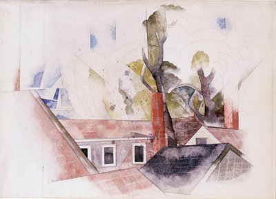 Dachy i drzewa autorstwa Charles Demuth