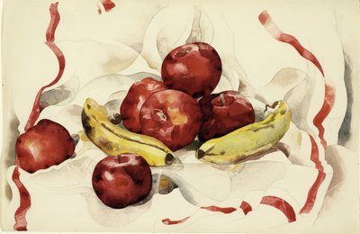 Martwa natura z jabłkami i bananami, ok. 1925 (wc i grafitowy ołówek na papierze tkanym) autorstwa Charles Demuth