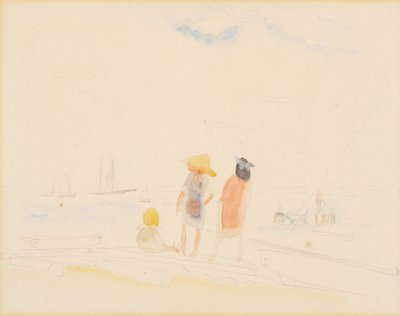 Dwie kobiety i dziecko na plaży autorstwa Charles Demuth