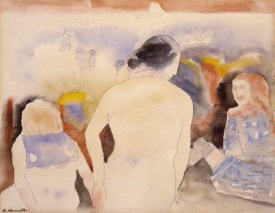Bez tytułu (Kobieta z czarnymi włosami i dwójką dzieci) autorstwa Charles Demuth