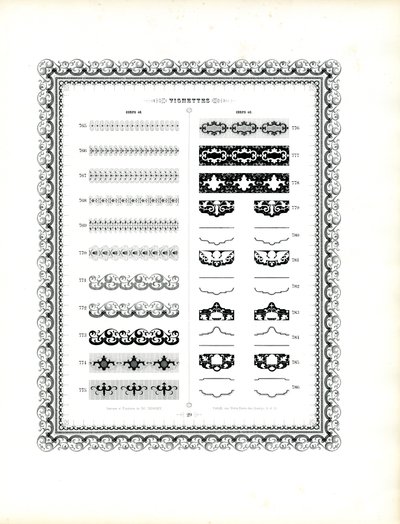 Kolekcja ozdobnych obramowań i elementów dekoracyjnych (druk) autorstwa Charles Derriey