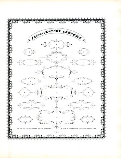 Seria kartuszy ozdobnych (druk) autorstwa Charles Derriey