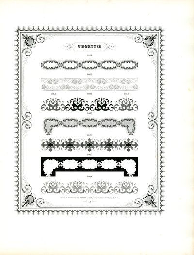 Dekoracyjne wzory łańcuchowe i ozdobne obramowania (druk) autorstwa Charles Derriey