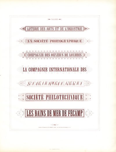 Ozdobne kartusze tytułowe do dokumentów biznesowych (druk) autorstwa Charles Derriey