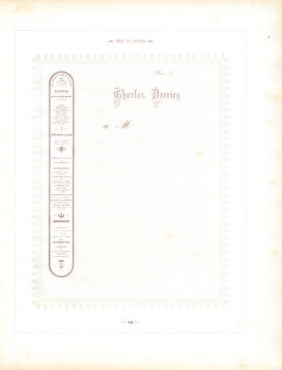 Elegancki papier firmowy z typograficznym paskiem bocznym (druk) autorstwa Charles Derriey