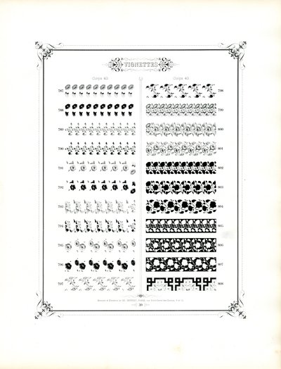 Kwiatowe i geometryczne ornamenty do drukowania książek (druk) autorstwa Charles Derriey