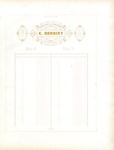 Złoty papier firmowy Maison C. Derriey (druk) autorstwa Charles Derriey