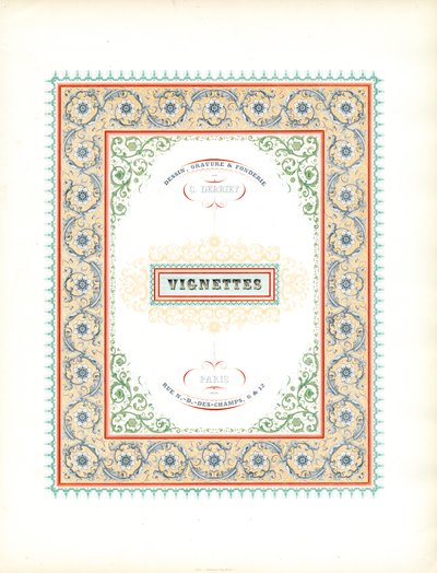 Wspaniała strona tytułowa dla winiet (wydruk) autorstwa Charles Derriey