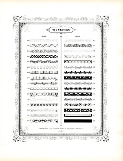 Ozdobne ramki i winiety, korpus 20 (kontynuacja) (druk) autorstwa Charles Derriey