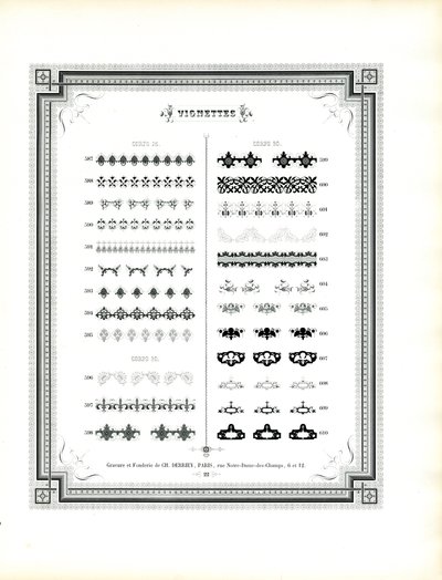 Ozdobne obramowania i elementy dekoracyjne (druk) autorstwa Charles Derriey