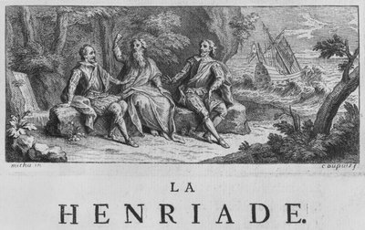 Frontispis ilustracji "La Henriade" Voltaire