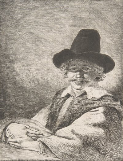 Portret siedzącego mężczyzny w kapeluszu, 1782. autorstwa Charles Echard