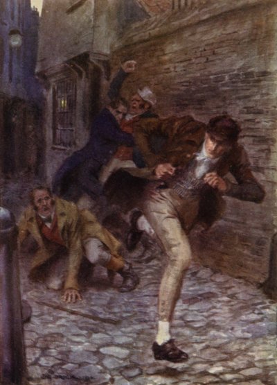 Ilustracja do The Amateur Gentleman autorstwa Jeffery Farnol (kolor lito) autorstwa Charles Edmund (after) Brock