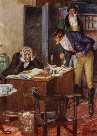 Ilustracja do The Amateur Gentleman autorstwa Jeffery Farnol (kolor lito) autorstwa Charles Edmund (after) Brock