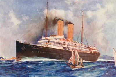 Liniowiec Orient SS Orsova (kolorowa litografia) autorstwa Charles Edmund (after) Brock