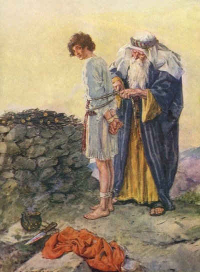 Abraham wiąże Izaaka w ofierze autorstwa Charles Edmund Brock