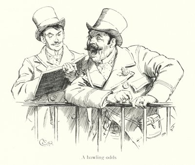 Bukmacher podający kursy na torze wyścigowym (grawerunek) autorstwa Charles Edmund Brock