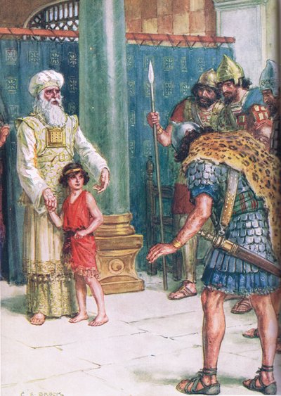 „God Save the King”, ilustracja z „Przez Biblię” wydana w 1928 r. (kolor lito) autorstwa Charles Edmund Brock