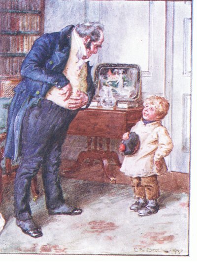 Jakie są twoje skłonności do sześciu pensów, ilustracja z Recepty dr Marigold, 1910? autorstwa Charles Edmund Brock