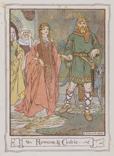 Ilustracja do Ivanhoe autorstwa Sir Waltera Scotta (kolor lito) autorstwa Charles Edmund Brock
