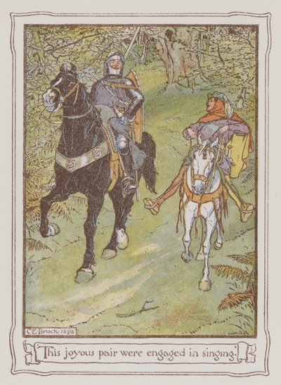 Ilustracja do Ivanhoe autorstwa Sir Waltera Scotta (kolor lito) autorstwa Charles Edmund Brock