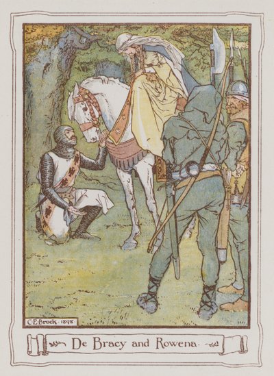 Ilustracja do Ivanhoe autorstwa Sir Waltera Scotta (kolor lito) autorstwa Charles Edmund Brock