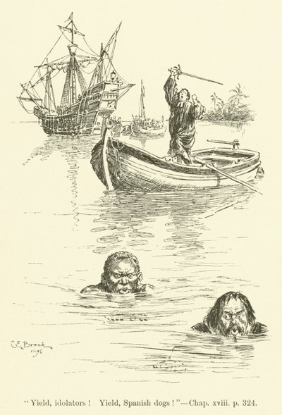 Ilustracja do Westward Ho! autorstwa Charlesa Kingsleya (grafika) autorstwa Charles Edmund Brock