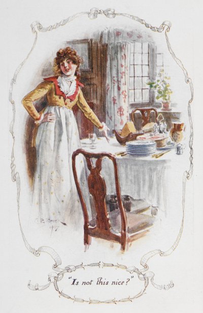 „Czy to nie ładne?”, ilustracja z „Duma i uprzedzenie” Jane Austen (kolor lito) autorstwa Charles Edmund Brock