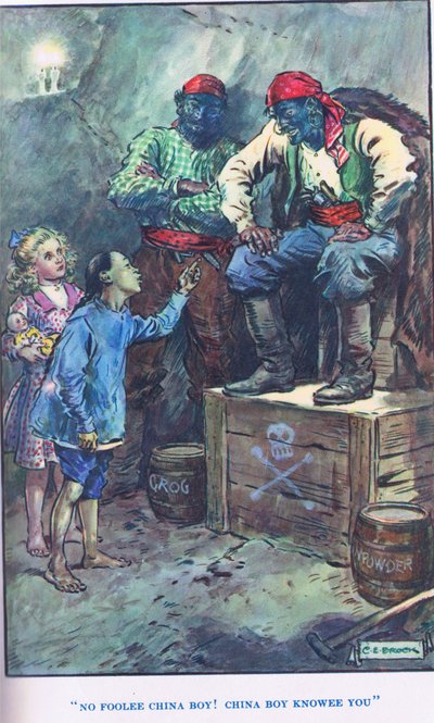 Królowa Wyspy Piratów, ilustracja z „Modern Stories” autorstwa Charles Edmund Brock
