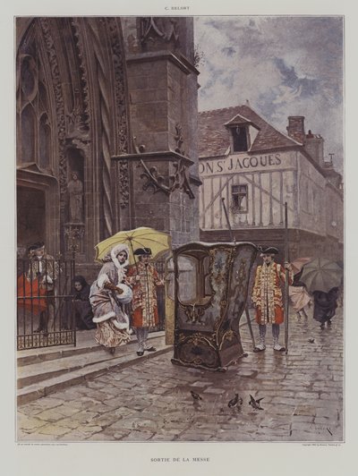 Sortie de la Messe (opuszczenie kościoła po mszy) autorstwa Charles Edouard Delort