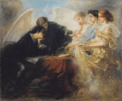 Młody człowiek na rozdrożu, 1856 autorstwa Charles Edouard de Beaumont