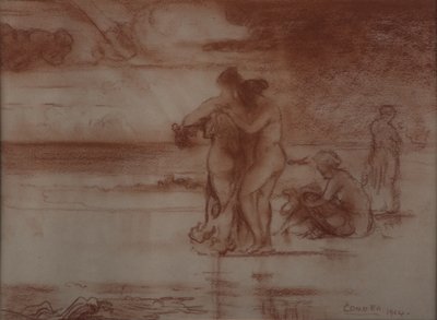 Kąpiel aktów, 1904 (czerwona kreda na papierze) autorstwa Charles Edward Conder